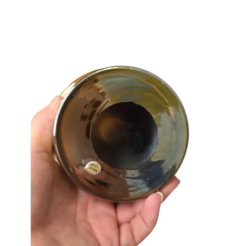 Vintage Iridescent Swirl Glass Vase With Unique Spiral Design 12